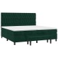 vidaXL Κρεβάτι Boxspring με Στρώμα Σκούρο Πράσινο 200x200εκ. Βελούδινο