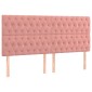 vidaXL Κρεβάτι Boxspring με Στρώμα Ροζ 200x200 εκ. Βελούδινο
