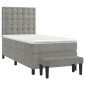 vidaXL Κρεβάτι Boxspring με Στρώμα Ανοιχτό Γκρι 80x200 εκ. Βελούδινο