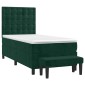 vidaXL Κρεβάτι Boxspring με Στρώμα Σκούρο Πράσινο 80x200 εκ. Βελούδινο