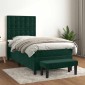 vidaXL Κρεβάτι Boxspring με Στρώμα Σκούρο Πράσινο 80x200 εκ. Βελούδινο
