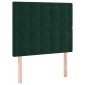 vidaXL Κρεβάτι Boxspring με Στρώμα Σκούρο Πράσινο 90x200 εκ. Βελούδινο