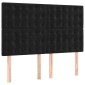 vidaXL Κρεβάτι Boxspring με Στρώμα Μαύρο 140x190 εκ. Βελούδινο