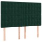 vidaXL Κρεβάτι Boxspring με Στρώμα Σκούρο Πράσινο 140x190εκ. Βελούδινο