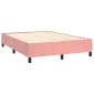 vidaXL Κρεβάτι Boxspring με Στρώμα Ροζ 140x190 εκ. Βελούδινο