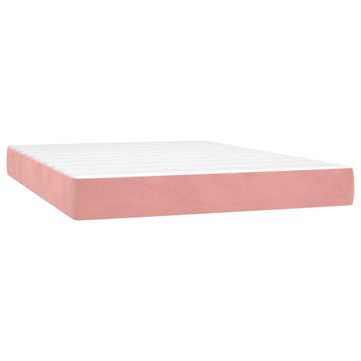 vidaXL Κρεβάτι Boxspring με Στρώμα Ροζ 140x190 εκ. Βελούδινο
