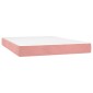 vidaXL Κρεβάτι Boxspring με Στρώμα Ροζ 140x190 εκ. Βελούδινο