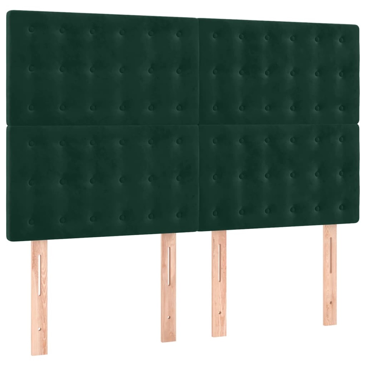 vidaXL Κρεβάτι Boxspring με Στρώμα Σκούρο Πράσινο 140x200εκ. Βελούδινο
