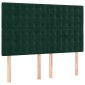 vidaXL Κρεβάτι Boxspring με Στρώμα Σκούρο Πράσινο 140x200εκ. Βελούδινο