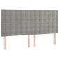 vidaXL Κρεβάτι Boxspring με Στρώμα Ανοιχτό Γκρι 160x200 εκ. Βελούδινο