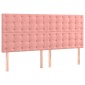 vidaXL Κρεβάτι Boxspring με Στρώμα Ροζ 180x200 εκ. Βελούδινο