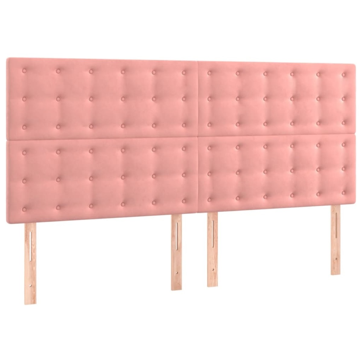 vidaXL Κρεβάτι Boxspring με Στρώμα Ροζ 200x200 εκ. Βελούδινο