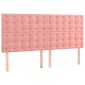 vidaXL Κρεβάτι Boxspring με Στρώμα Ροζ 200x200 εκ. Βελούδινο