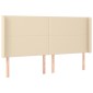 vidaXL Κρεβάτι Boxspring με Στρώμα & LED Κρεμ 180x200 εκ. Υφασμάτινο