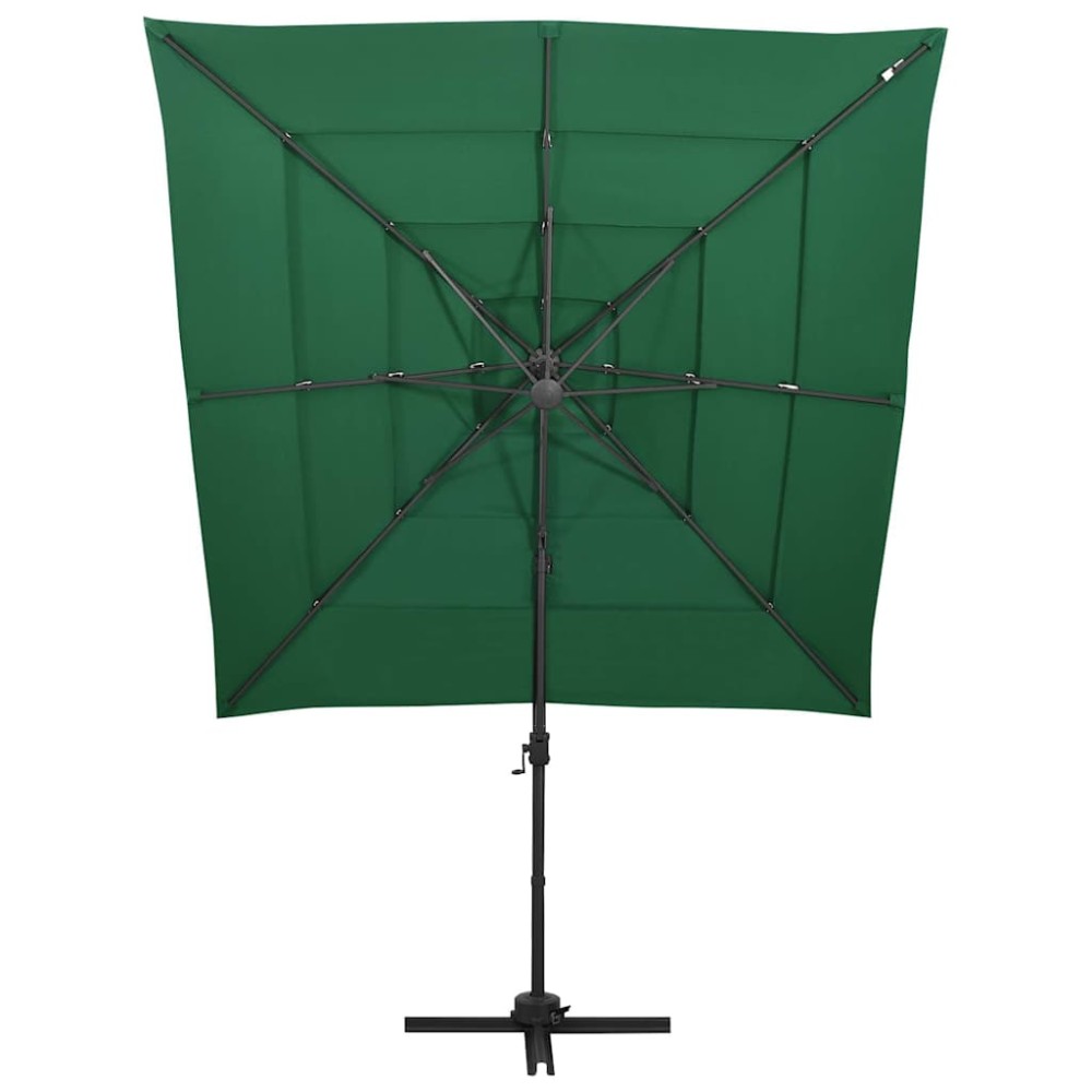 vidaXL Ομπρέλα Κήπου 4 Επιπέδων Πράσινη 250x250εκ με Ιστό Αλουμινίου