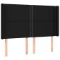 vidaXL Κρεβάτι Boxspring με Στρώμα & LED Μαύρο 140x190 εκ. Υφασμάτινο