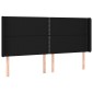vidaXL Κρεβάτι Boxspring με Στρώμα & LED Μαύρο 160x200 εκ. Υφασμάτινο