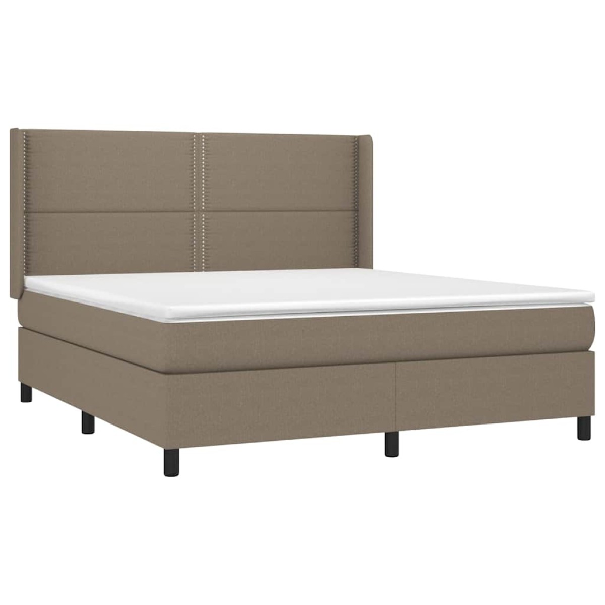 vidaXL Κρεβάτι Boxspring με Στρώμα & LED Taupe 180x200 εκ. Υφασμάτινο
