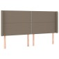vidaXL Κρεβάτι Boxspring με Στρώμα & LED Taupe 180x200 εκ. Υφασμάτινο