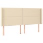 vidaXL Κρεβάτι Boxspring με Στρώμα & LED Κρεμ 180x200 εκ. Υφασμάτινο