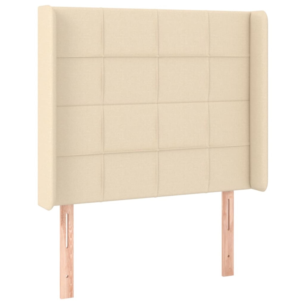 vidaXL Κρεβάτι Boxspring με Στρώμα & LED Κρεμ 90x200 εκ. Υφασμάτινο