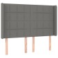 vidaXL Κρεβάτι Boxspring με Στρώμα & LED Σκ.Γκρι 140x190εκ. Υφασμάτινο