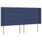 vidaXL Κρεβάτι Boxspring με Στρώμα & LED Μπλε 200x200 εκ. Υφασμάτινο