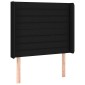 vidaXL Κρεβάτι Boxspring με Στρώμα & LED Μαύρο 90x190 εκ. Υφασμάτινο