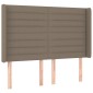 vidaXL Κρεβάτι Boxspring με Στρώμα & LED Taupe 140x190 εκ. Υφασμάτινο