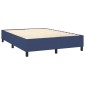 vidaXL Κρεβάτι Boxspring με Στρώμα & LED Μπλε 140x200 εκ. Υφασμάτινο