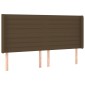 vidaXL Κρεβάτι Boxspring με Στρώμα & LED Σκ.Καφέ 160x200εκ. Υφασμάτινο