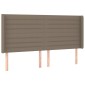 vidaXL Κρεβάτι Boxspring με Στρώμα & LED Taupe 160x200 εκ. Υφασμάτινο