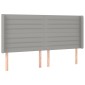 vidaXL Κρεβάτι Boxspring με Στρώμα & LED Αν.Γκρι 180x200εκ. Υφασμάτινο