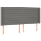 vidaXL Κρεβάτι Boxspring με Στρώμα & LED Σκ.Γκρι 180x200 εκ Υφασμάτινο