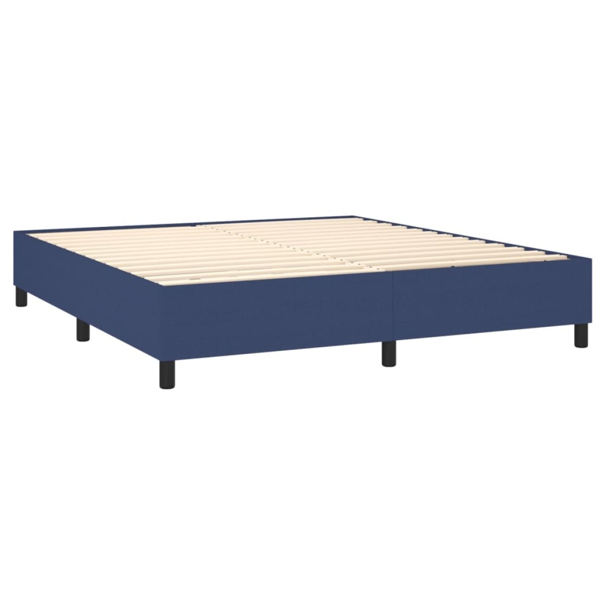 vidaXL Κρεβάτι Boxspring με Στρώμα & LED Μπλε 180x200 εκ. Υφασμάτινο
