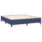 vidaXL Κρεβάτι Boxspring με Στρώμα & LED Μπλε 180x200 εκ. Υφασμάτινο