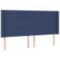 vidaXL Κρεβάτι Boxspring με Στρώμα & LED Μπλε 180x200 εκ. Υφασμάτινο