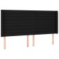 vidaXL Κρεβάτι Boxspring με Στρώμα & LED Μαύρο 200x200 εκ. Υφασμάτινο