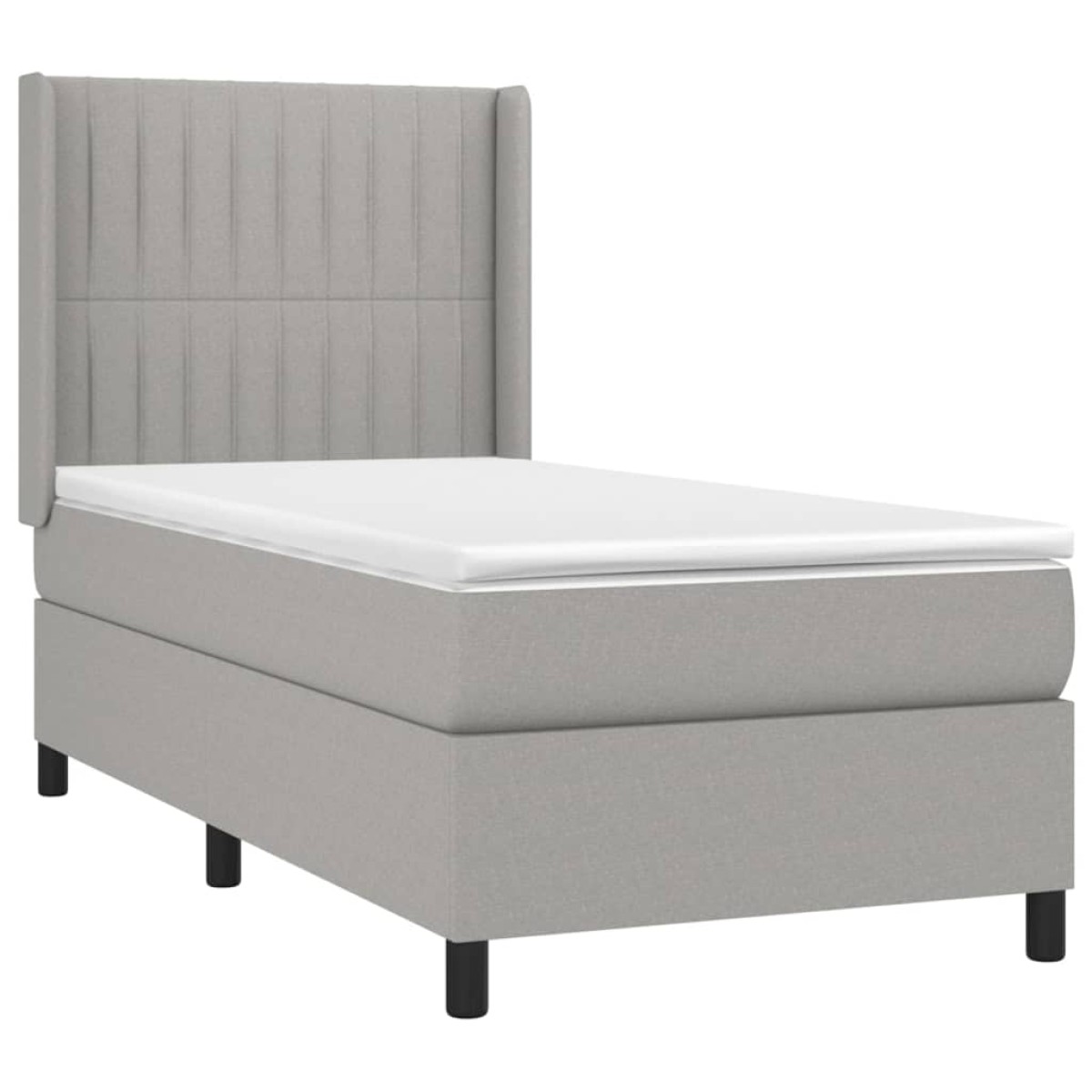vidaXL Κρεβάτι Boxspring με Στρώμα & LED Αν.Γκρι 80x200 εκ. Υφασμάτινο