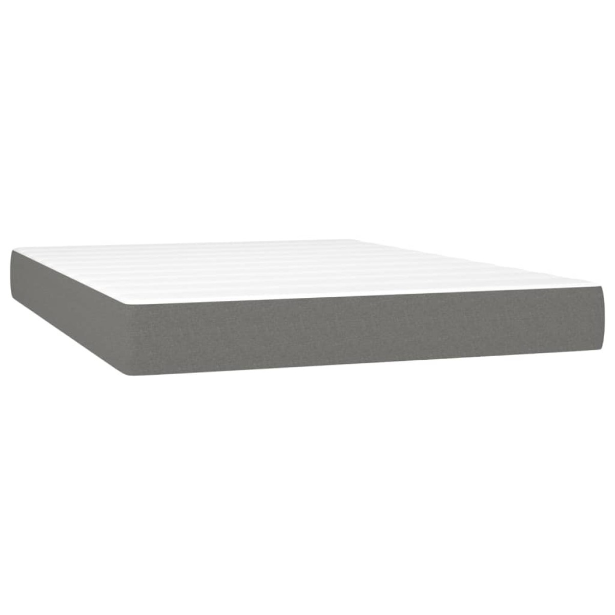 vidaXL Κρεβάτι Boxspring με Στρώμα & LED Σκ.Γκρι 140x190εκ. Υφασμάτινο