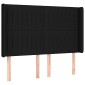 vidaXL Κρεβάτι Boxspring με Στρώμα & LED Μαύρο 140x190 εκ. Υφασμάτινο