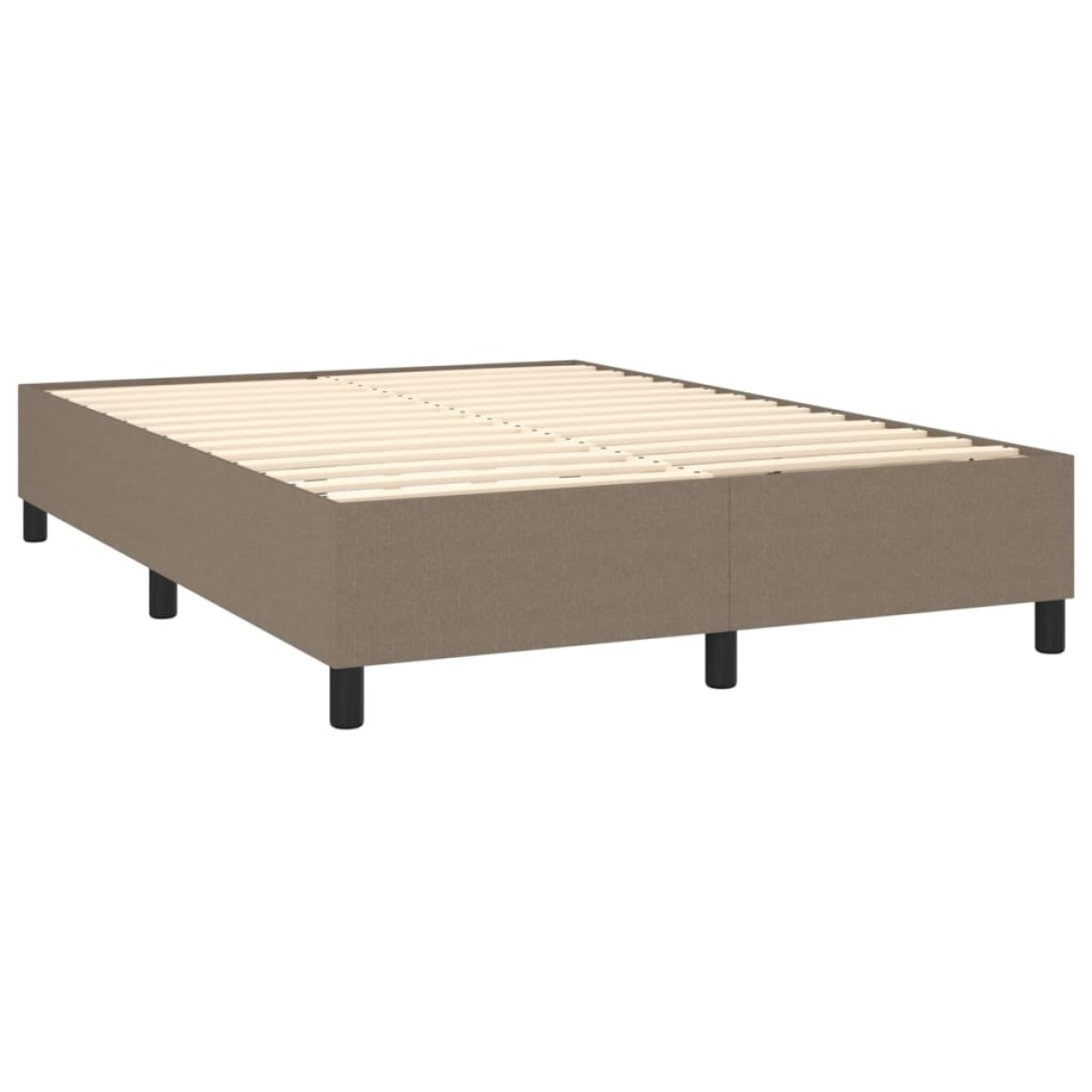 vidaXL Κρεβάτι Boxspring με Στρώμα & LED Taupe 140x190 εκ. Υφασμάτινο