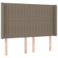 vidaXL Κρεβάτι Boxspring με Στρώμα & LED Taupe 140x190 εκ. Υφασμάτινο