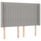 vidaXL Κρεβάτι Boxspring με Στρώμα & LED Αν.Γκρι 140x200εκ. Υφασμάτινο