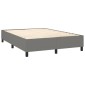 vidaXL Κρεβάτι Boxspring με Στρώμα & LED Σκ.Γκρι 140x200 εκ Υφασμάτινο