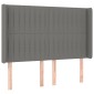 vidaXL Κρεβάτι Boxspring με Στρώμα & LED Σκ.Γκρι 140x200 εκ Υφασμάτινο