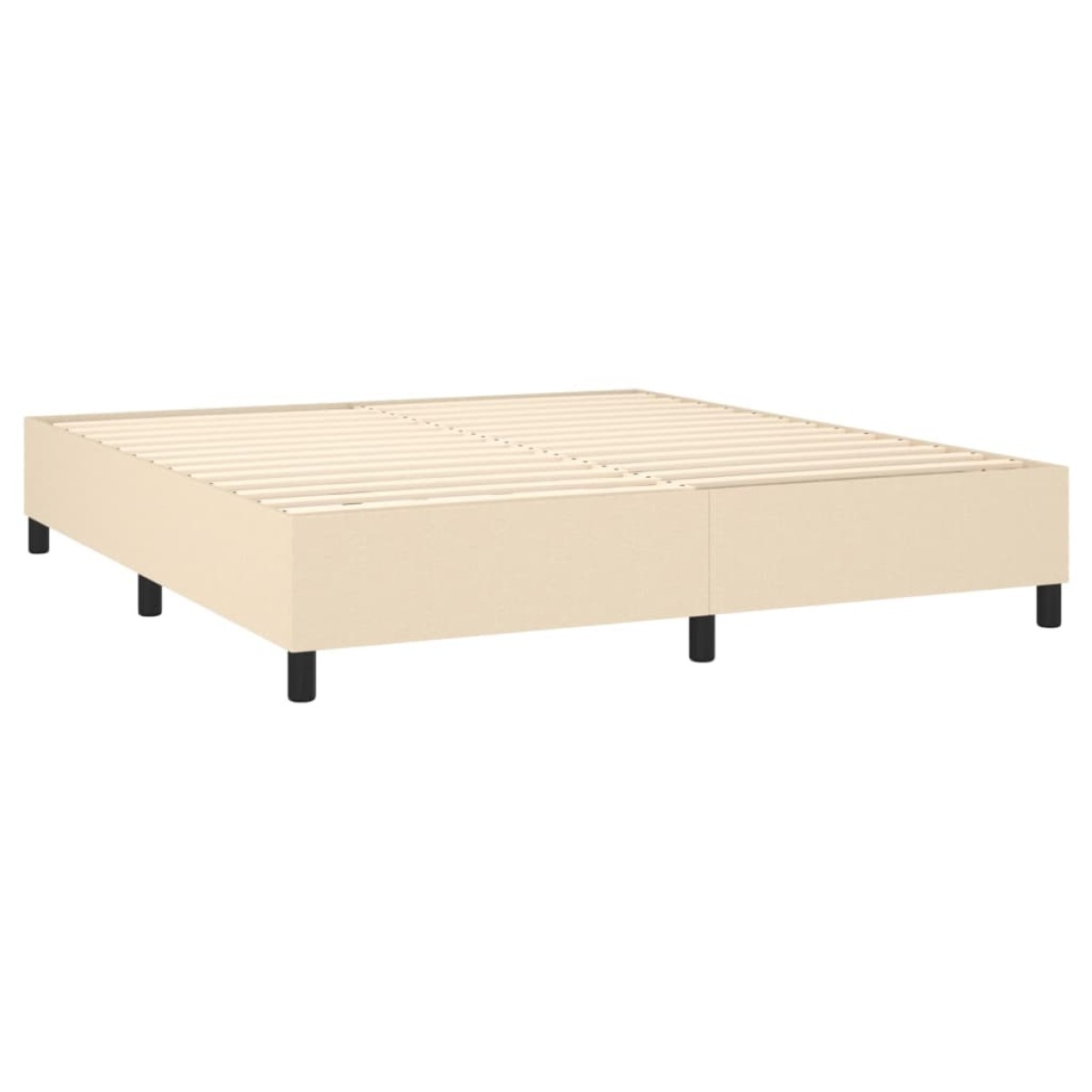 vidaXL Κρεβάτι Boxspring με Στρώμα & LED Κρεμ 160x200 εκ. Υφασμάτινο