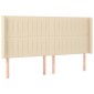 vidaXL Κρεβάτι Boxspring με Στρώμα & LED Κρεμ 160x200 εκ. Υφασμάτινο