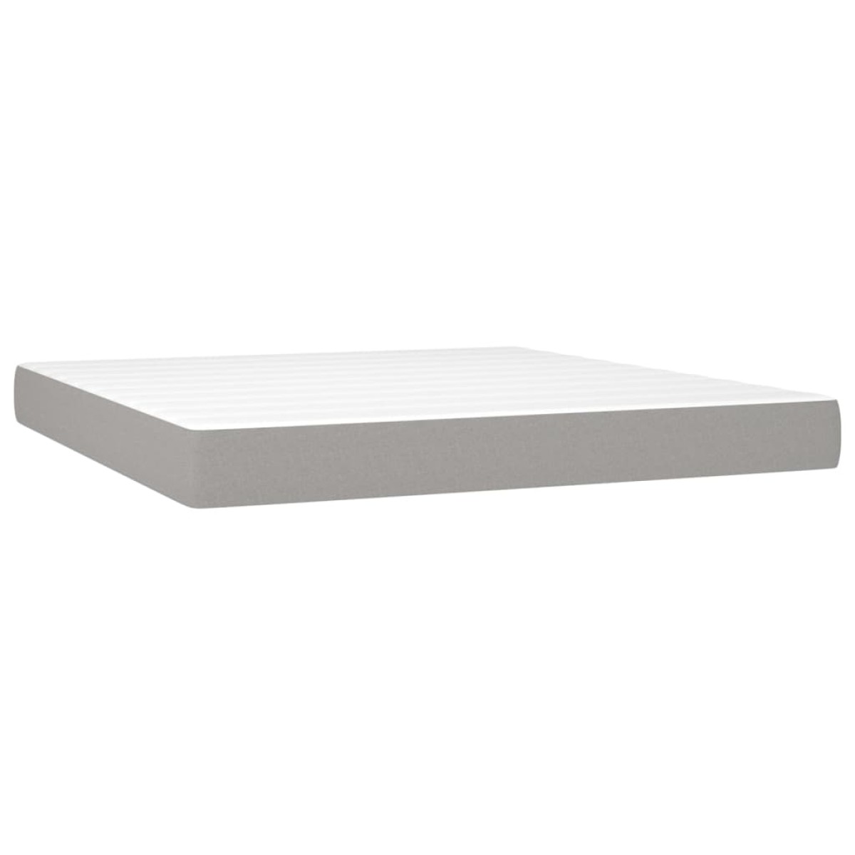 vidaXL Κρεβάτι Boxspring με Στρώμα & LED Αν.Γκρι 180x200εκ. Υφασμάτινο