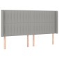 vidaXL Κρεβάτι Boxspring με Στρώμα & LED Αν.Γκρι 180x200εκ. Υφασμάτινο